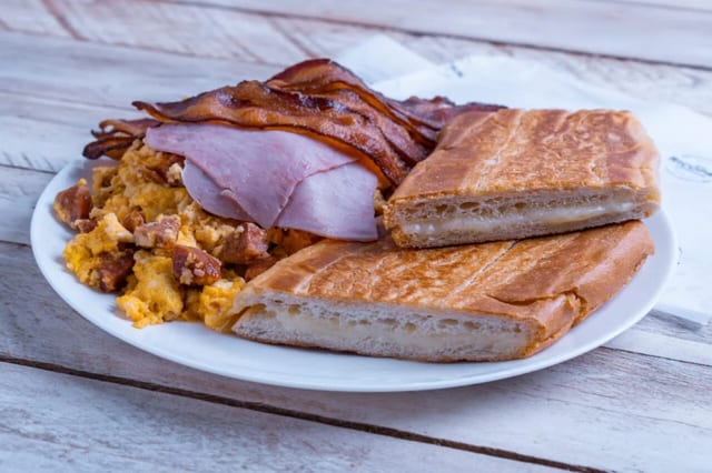 Chorizo, Ham, Bacon, Egg & Cheese